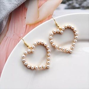 🌟 Pearl Heart  Drop ❤️ Earrings